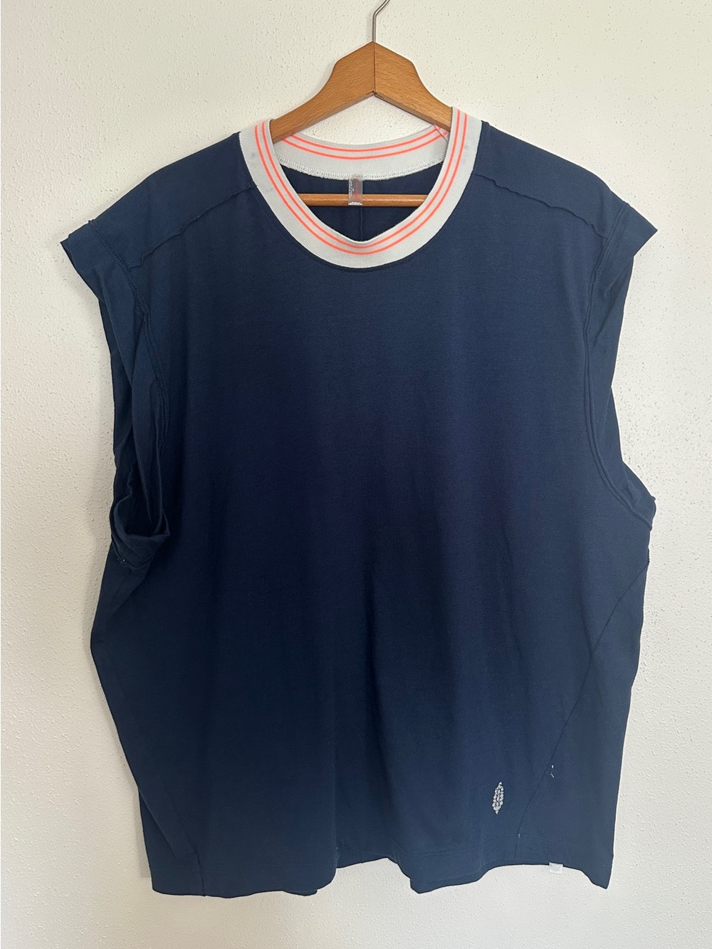FP Movement by Free People Navy Tank with White and Coral Trim